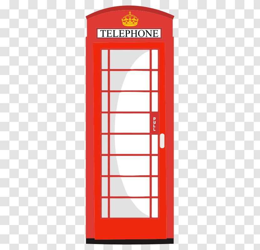 Red Telephone Box Booth United Kingdom Clip Art - Royaltyfree - Phone-booth Transparent PNG