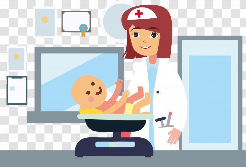 Infant Physician Pediatrics Hospital - Human Behavior - The Doctor Weighed Baby Transparent PNG