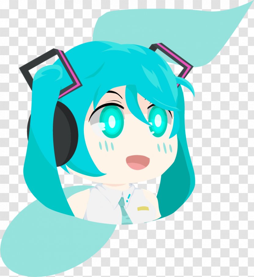 Art Turquoise Teal Blue - Hatsune Miku Transparent PNG