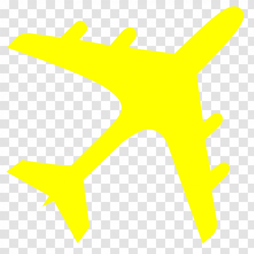 Airplane Aircraft Silhouette Clip Art - Hand - Yellow Cliparts Transparent PNG