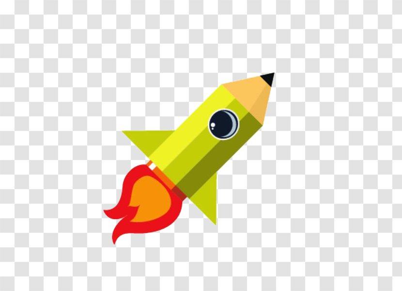 Pencil Rocket - Cartoon Small Pen Transparent PNG