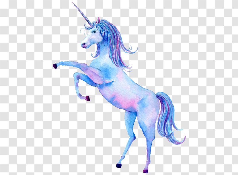 Magical Unicorns Watercolor Painting Clip Art Illustration - Horse Like Mammal - Unicorn Transparent PNG