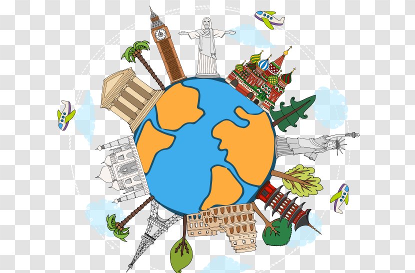 World Royalty-free Cartoon Illustration - Travel - Sphere Map Transparent PNG