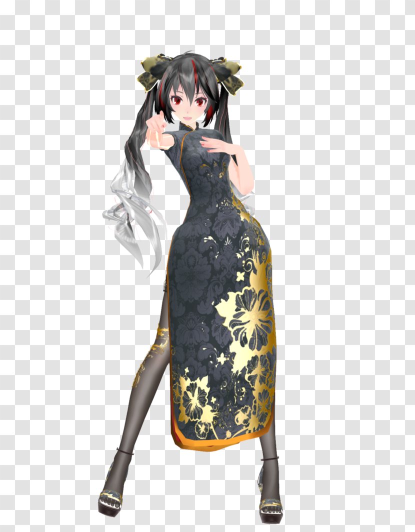 Cheongsam Costume Dress Hatsune Miku Character - Tree - China Model Transparent PNG