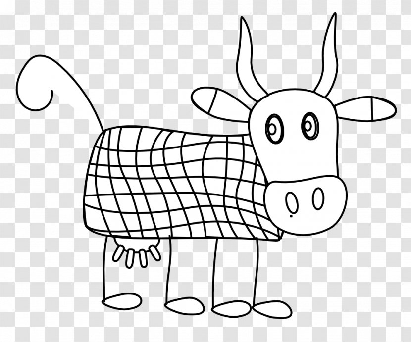 Cattle Black And White Line Art Cartoon Clip - Heart - Colouring Book Transparent PNG