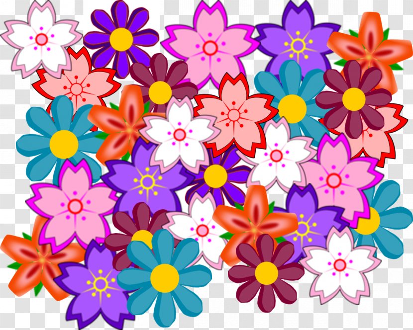 Flower Collage Drawing Floral Design Clip Art - Flora Transparent PNG