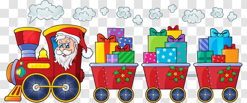 Train Santa Claus Rail Transport Christmas - Recreation Transparent PNG