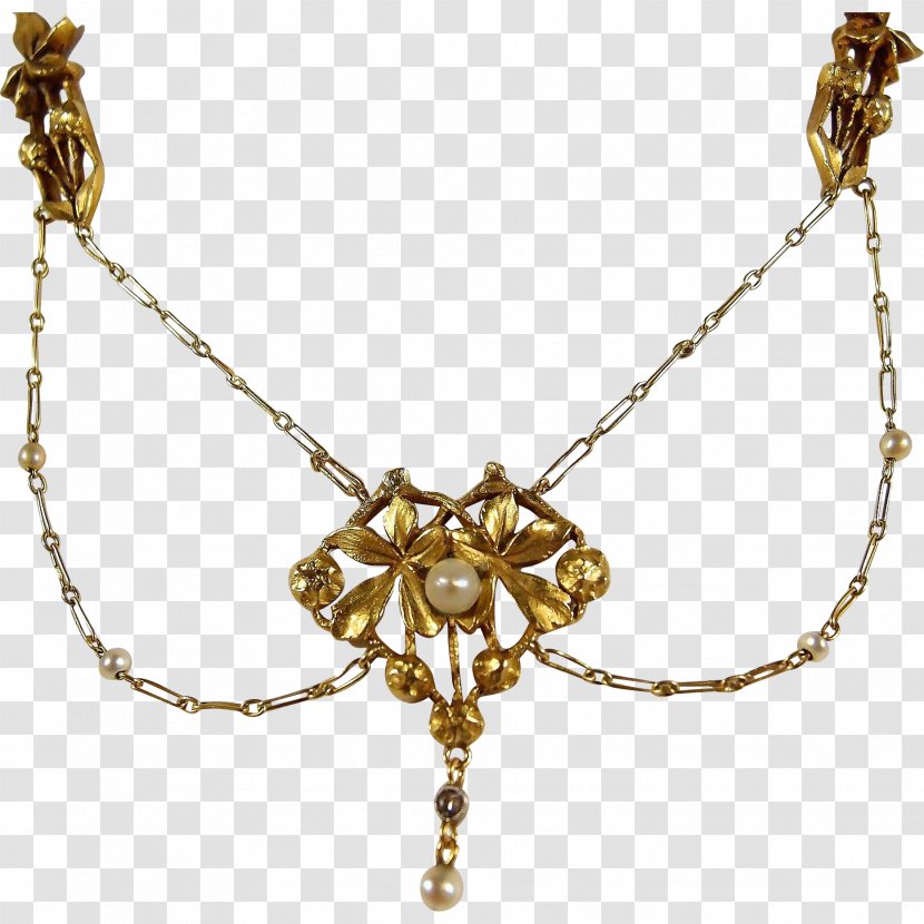 Earring Necklace Jewellery Chain Gold - Diamond Transparent PNG