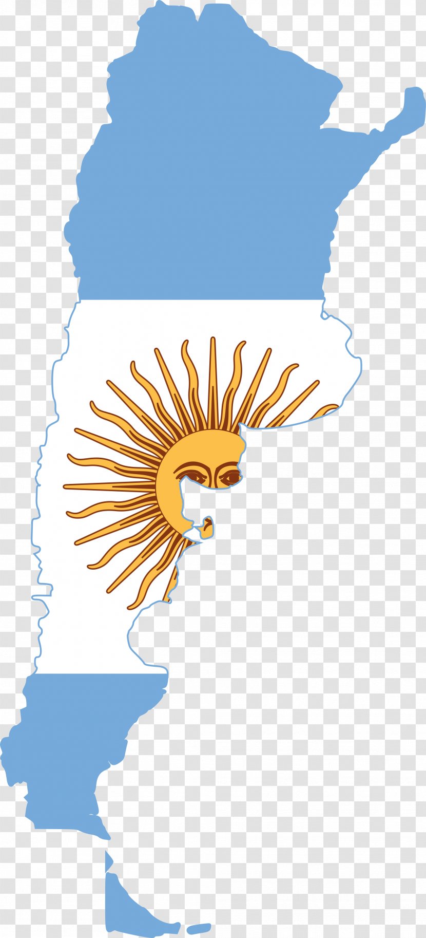 Flag Of Argentina Vector Map - Country Transparent PNG