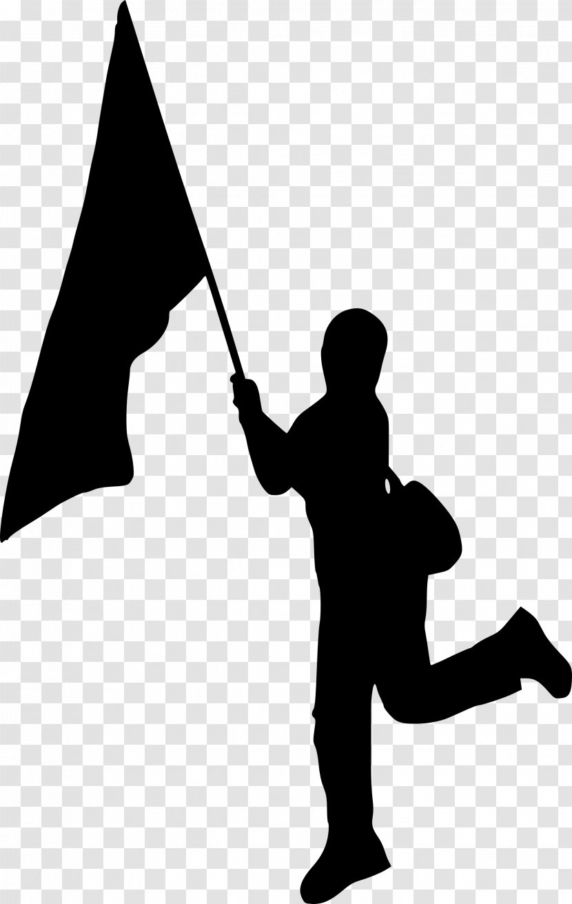 Silhouette Person Flag Photography - Black - Silhouete Transparent PNG