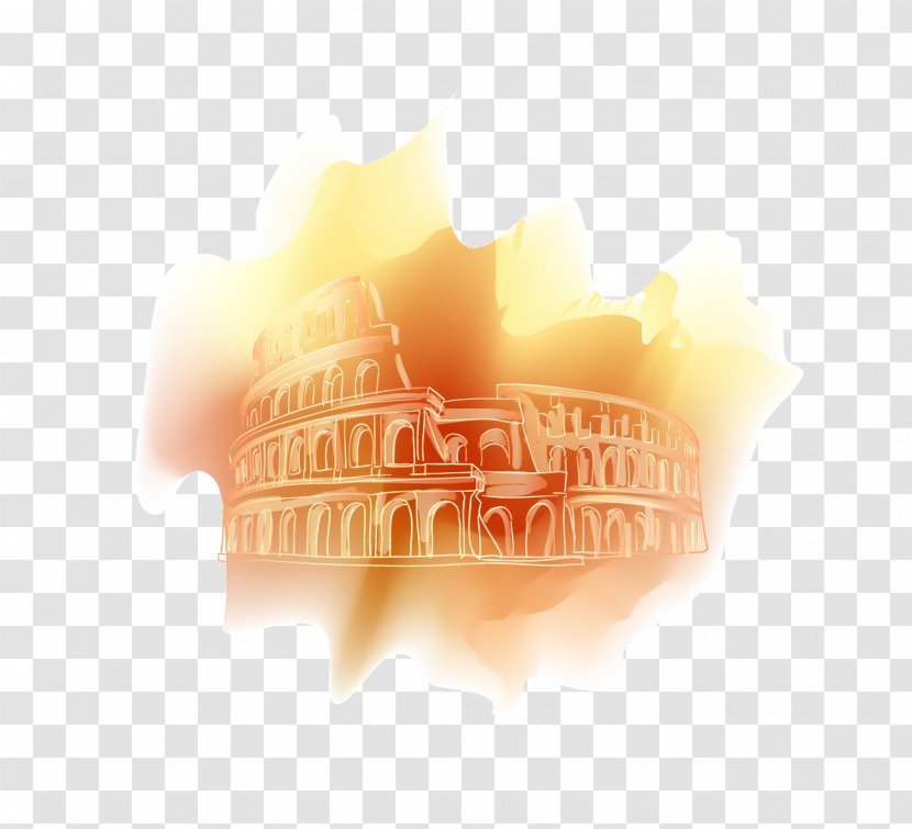 Colosseum Euclidean Vector - Yellow - Drawing Transparent PNG