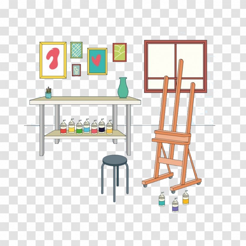 Easel Painting Art - Toy - Hand Painted Design Studio Transparent PNG