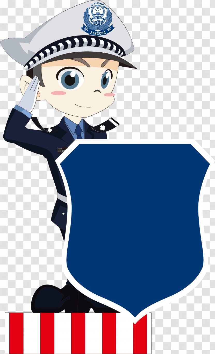 Police Officer Chinese Public Security Bureau - Traffic - Vector Transparent PNG