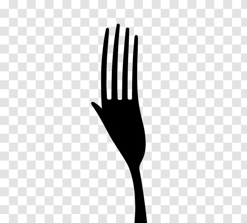 Fork Spoon Thumb Black And White Transparent PNG