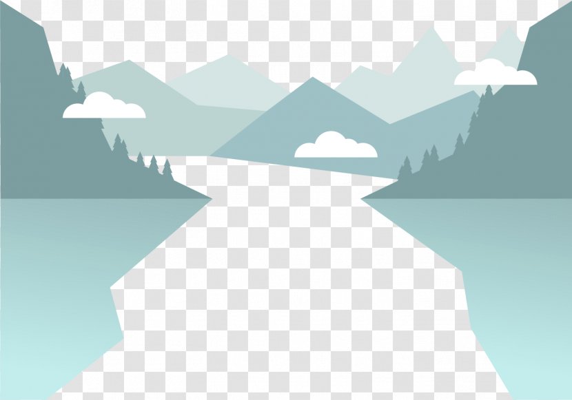 Landscape Euclidean Vector Illustration - Cloud - Icy Snow Mountain Transparent PNG