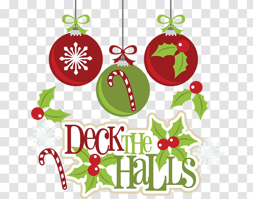 Deck The Halls Chrismukkah Christmas Clip Art - Branch - Happy Holiday Transparent PNG
