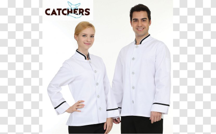 Chef's Uniform T-shirt White Lab Coats Dress Shirt - Chef Transparent PNG