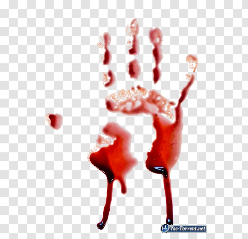 Blood Printing Hand Clip Art - Watercolor Transparent PNG
