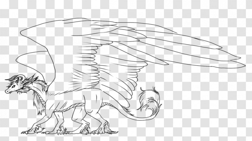 Carnivora Line Art Cartoon White Sketch - Artwork - Dragon Transparent PNG