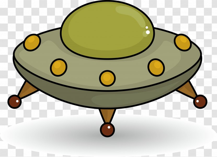 Unidentified Flying Object Cartoon Saucer Extraterrestrial Life - Yellow - Alien Material Modification Transparent PNG