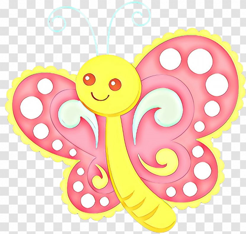 Clip Art Cartoon Pink Butterfly Pollinator Transparent PNG