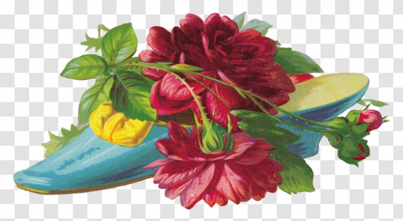 Shoe Image Flower Clip Art - Embroidery - Vintage Rose Transparent PNG
