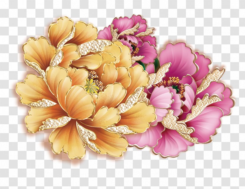 Gilded Peony - Flower Arranging - Floristry Transparent PNG