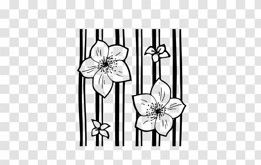 Floral Design Tile Pattern - Line Art - Lilyflower Transparent PNG