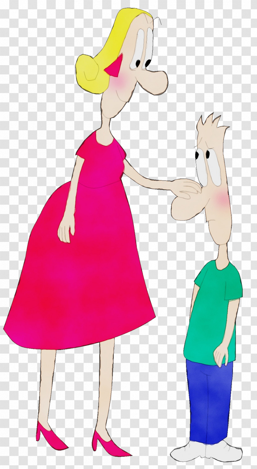 Dress Cartoon Character Pink M Behavior Transparent PNG