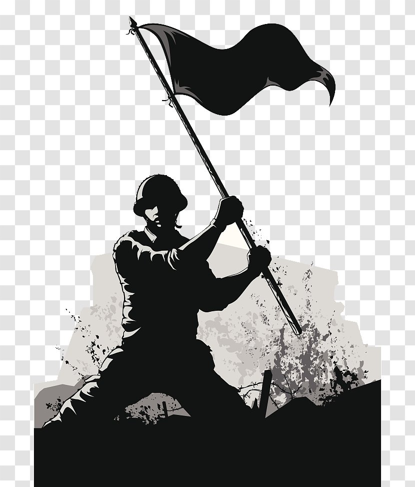 Soldier Army Euclidean Vector - Art - PPT Black And White Silhouette Illustration Transparent PNG
