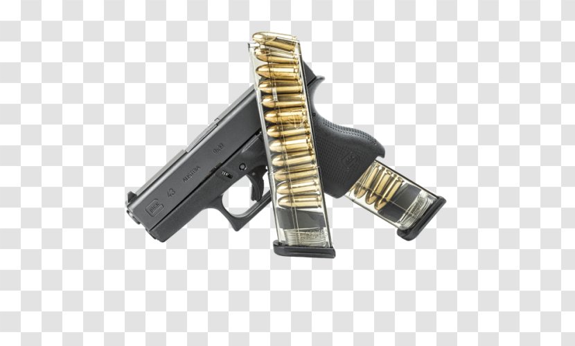 Glock 43 Magazine .380 ACP Cartridge - 19 - 12 Rounds 3 Lockdown Transparent PNG