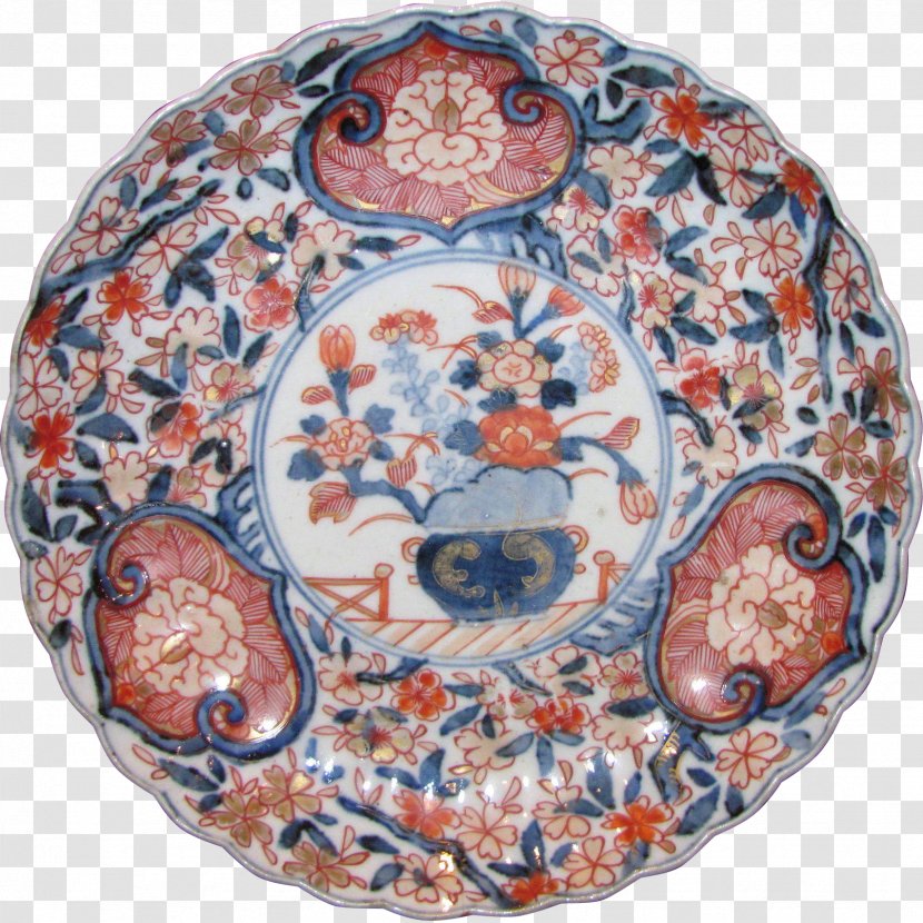 Imari Ware Plate Blue And White Pottery Ceramic - Tableware Transparent PNG