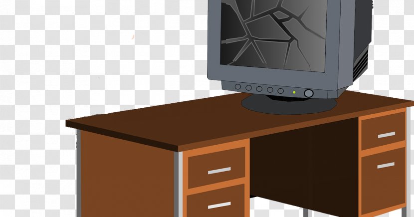 Computer Desk Office Clip Art - Table - Knocked Over The Particles Transparent PNG