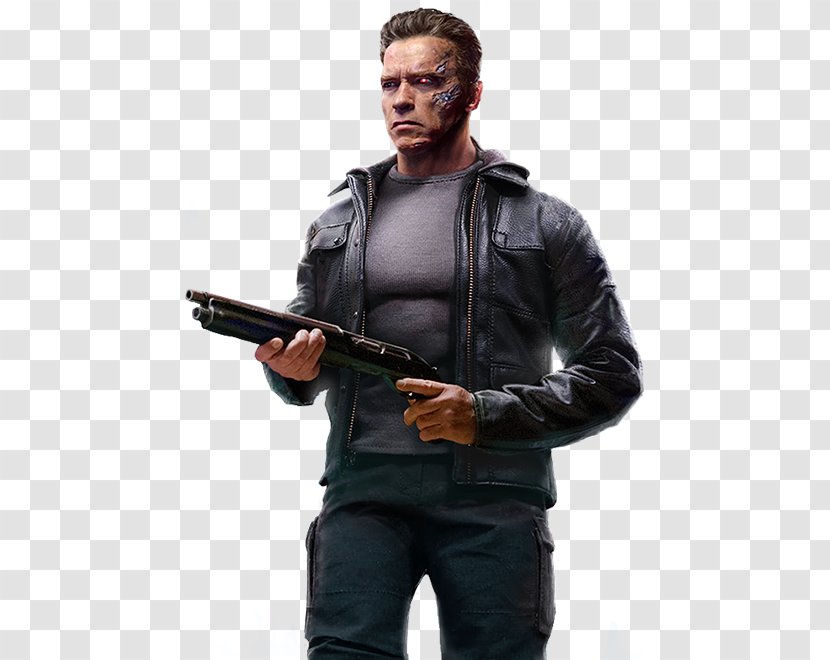 Terminator Genisys: Future War Plarium Game Leather Jacket Firearm - T Shirt - Robot Transparent PNG
