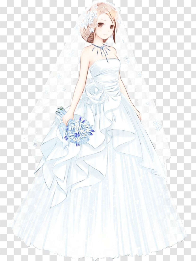Wedding Dress Flower Girl Bride Gown - Bridal Clothing - Accessory Transparent PNG