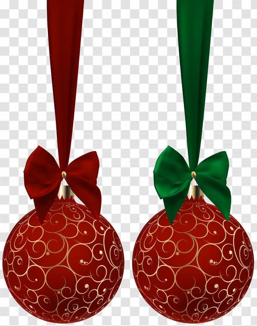 Clip Art - Produce - Christmas Balls Red Set Image Transparent PNG