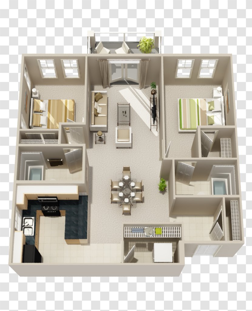 3D Floor Plan House Apartment - Building Transparent PNG