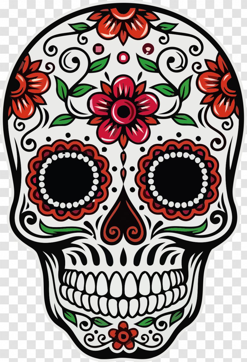 Calavera Day Of The Dead Skull Death Mexican Cuisine - Visual Arts Transparent PNG