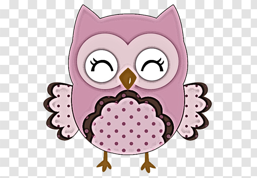 Owl Pink Bird Of Prey Bird Purple Transparent PNG