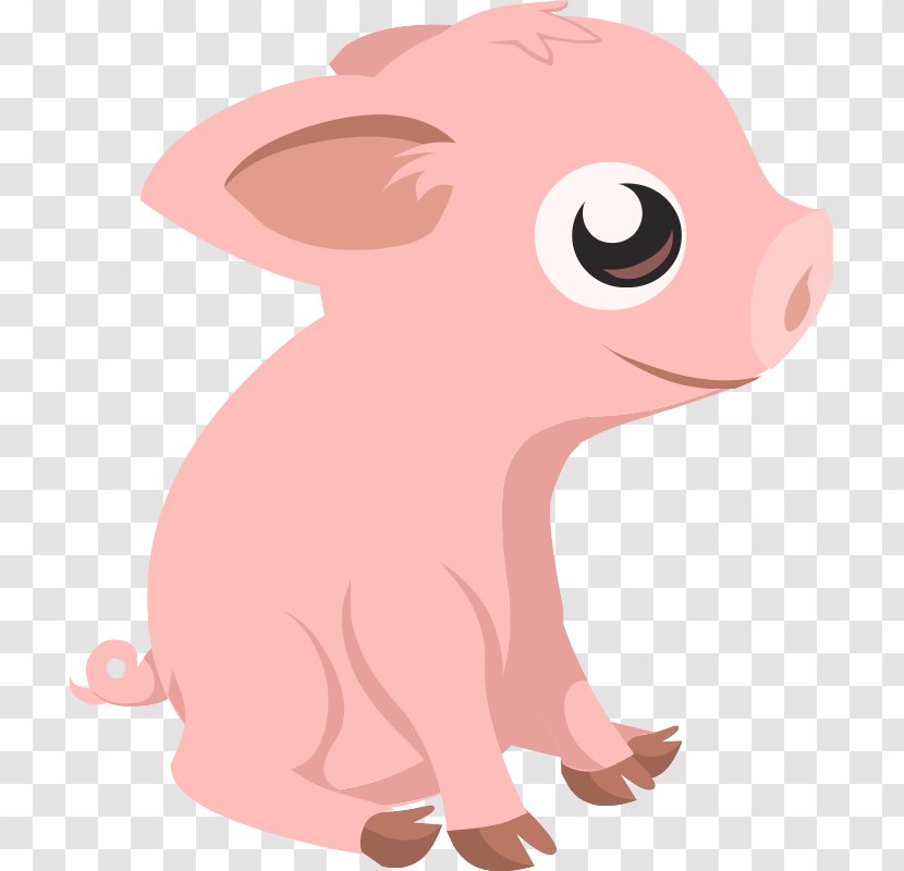 Cartoon Pink Nose Snout Clip Art - Animation Suidae Transparent PNG