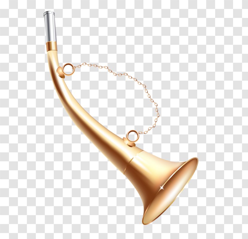 Brass Instrument Musical French Horn - Flower - Golden Trombone Transparent PNG