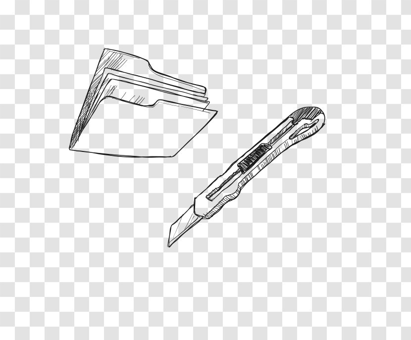 Black And White Material Pattern - Knife - Folder Transparent PNG