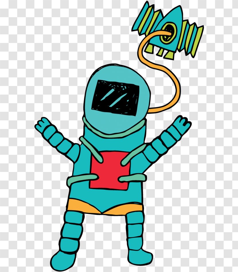 Astronaut Cartoon - Pool Float - Line Art Kid Transparent PNG