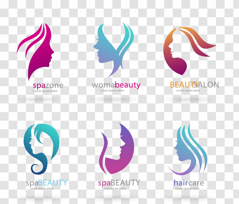 Beauty Parlour Logo Cosmetics - Vector Head Of A Woman Salons Flag Transparent PNG