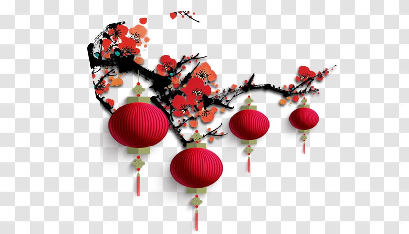 Chinese New Year Lantern Plum Blossom Image - Lampion Transparent PNG