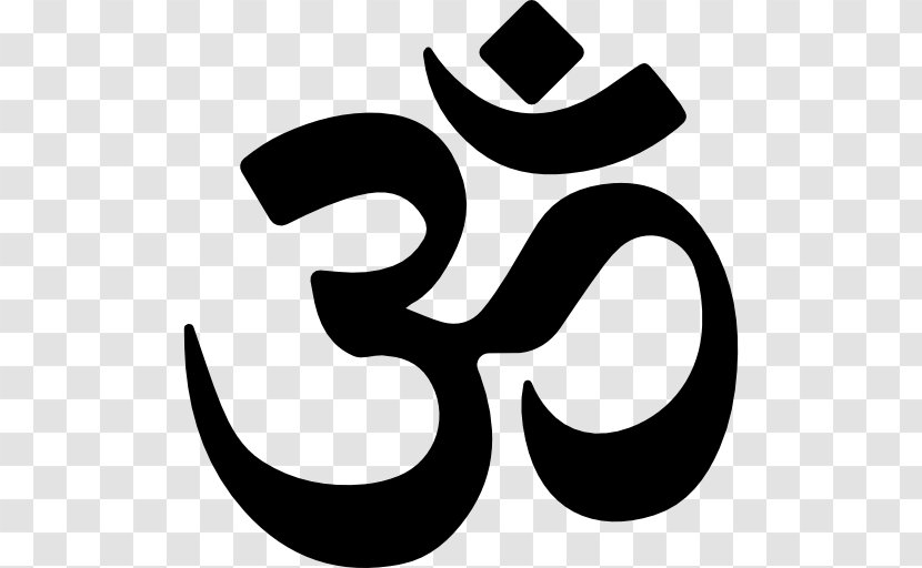 Om Logo Symbol Hinduism - Monochrome - Vector Transparent PNG