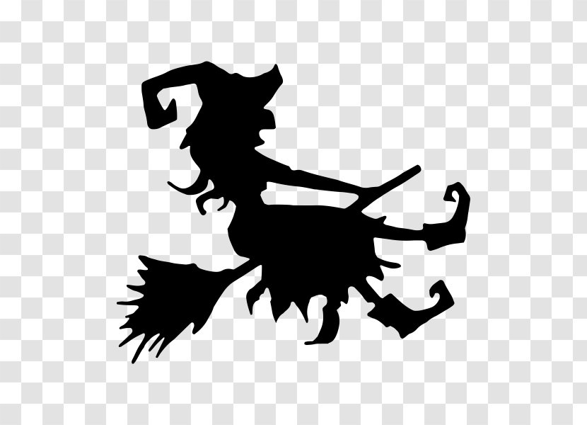 Witch Cartoon - Silhouette - Wing Stencil Transparent PNG