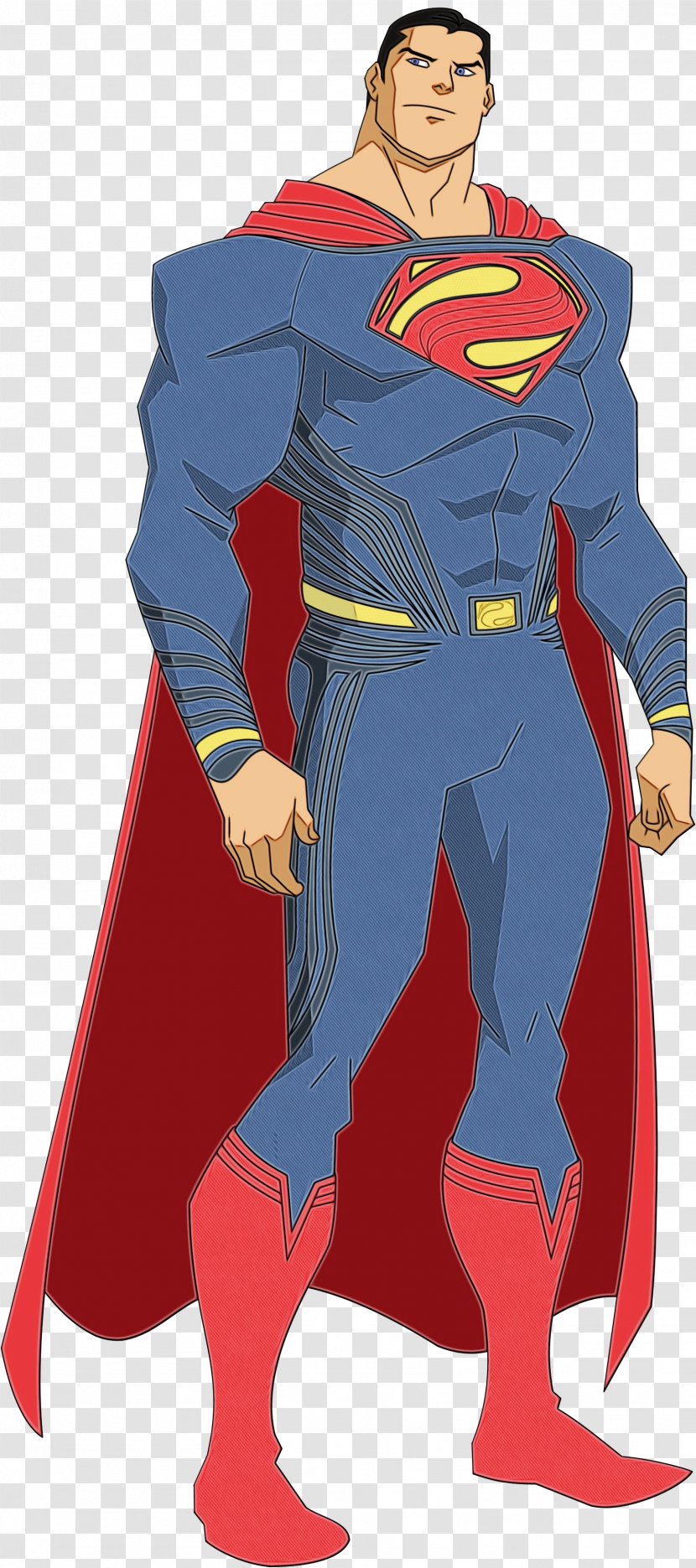 Superman Illustration Outerwear Cartoon Electric Blue - Fictional Character Transparent PNG