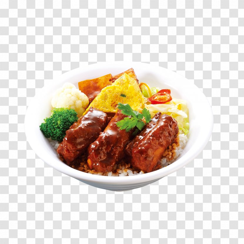 Spare Ribs Bacon Pork Rice - Mediterranean Food - Bowl Transparent PNG