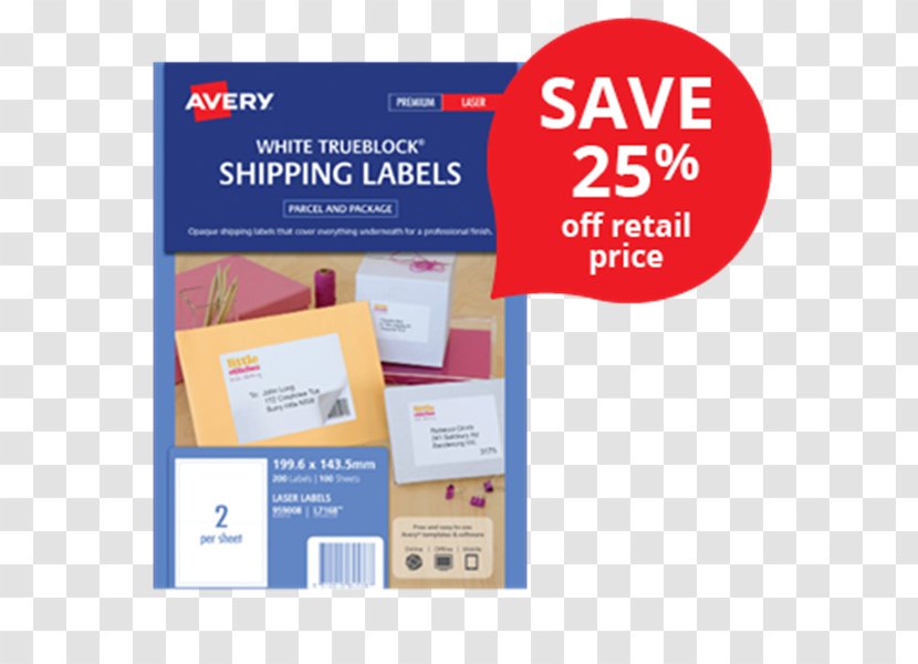 Adhesive Label Avery Dennison Printing Mail - Software - Media Transparent PNG